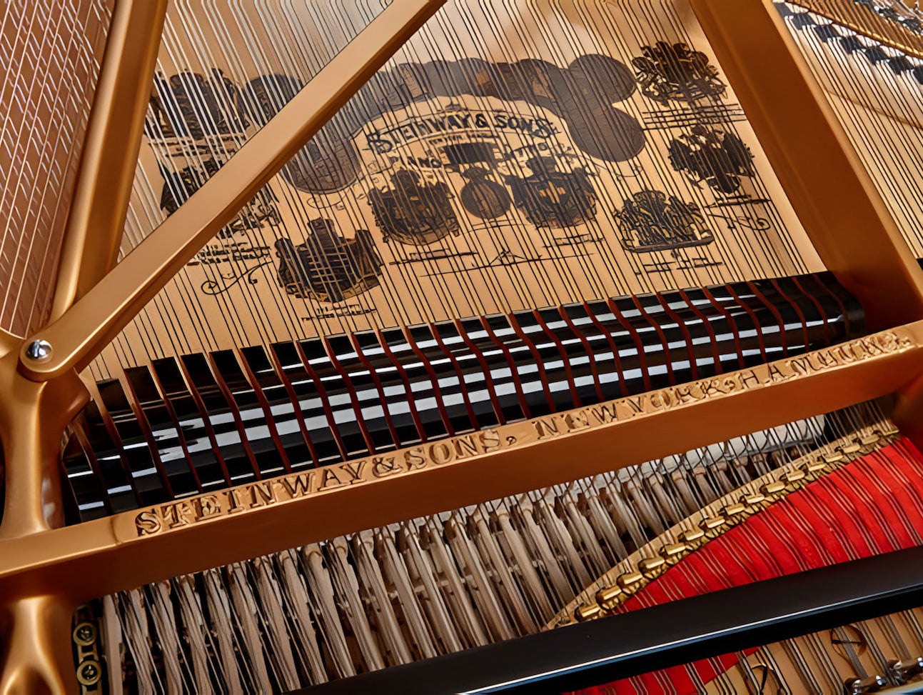 Das Innere eines Steinway Flügels